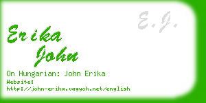 erika john business card